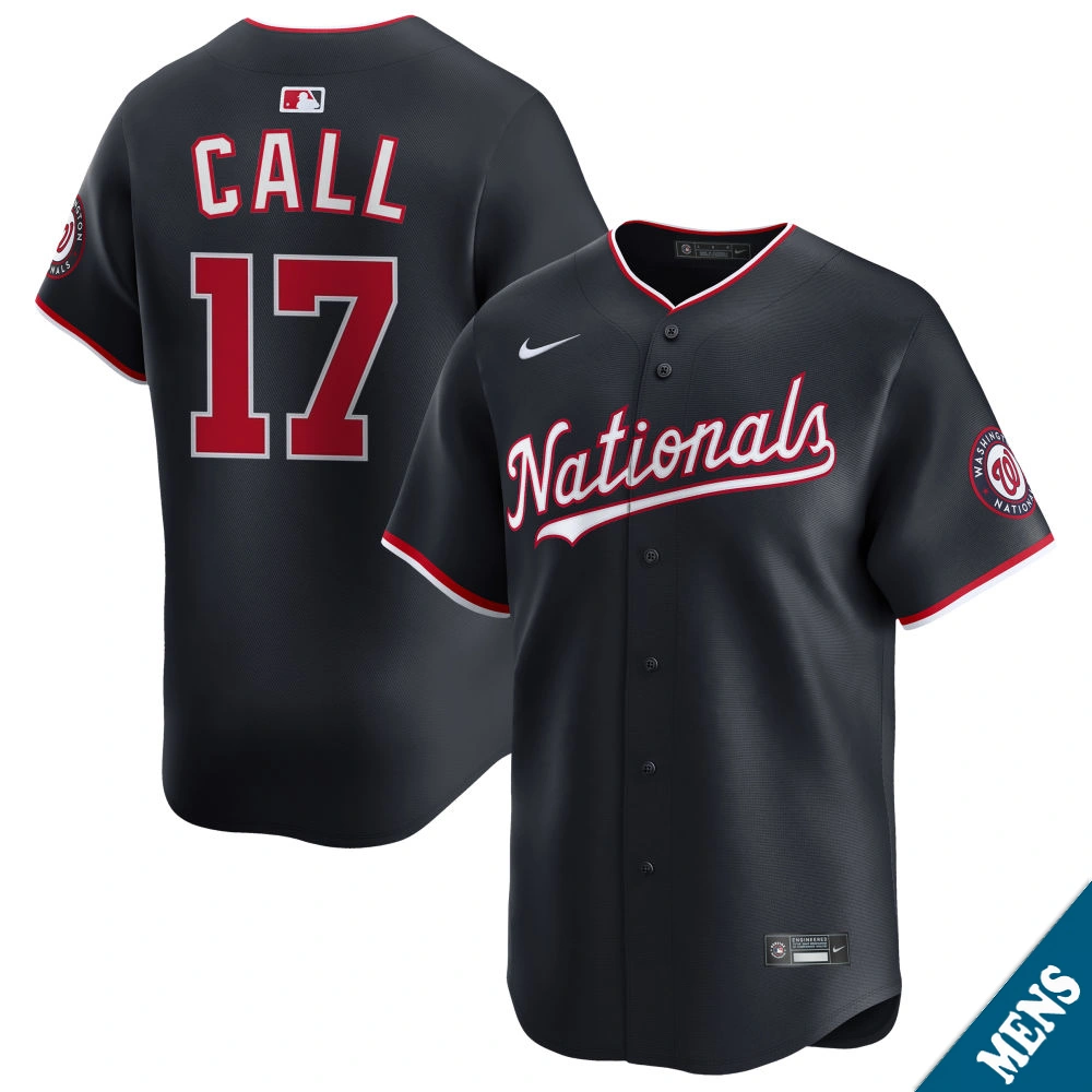 Men's Washington Nationals Alex Call #17 Navy Alternate Limited Jersey