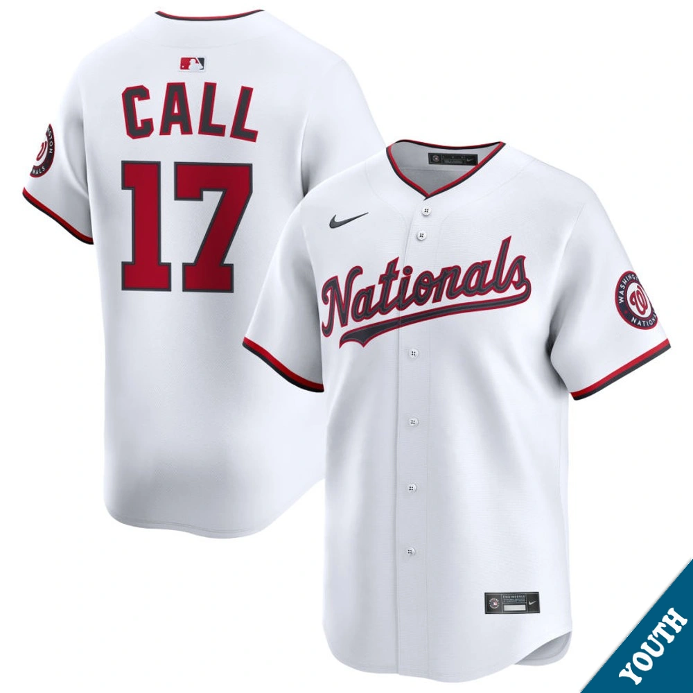 Youth Washington Nationals Alex Call #17 Home White Limited Jersey