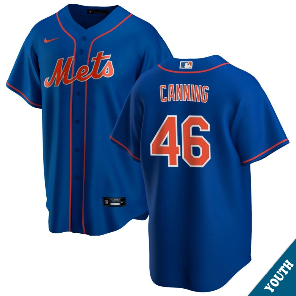 Youth New York Mets Griffin Canning #46 Royal Alternate Replica Jersey