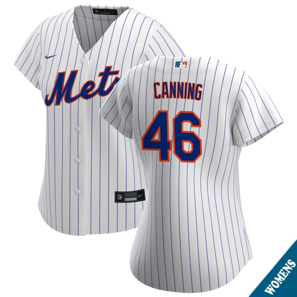 Women's New York Mets Griffin Canning #46 Home White Replica Jersey