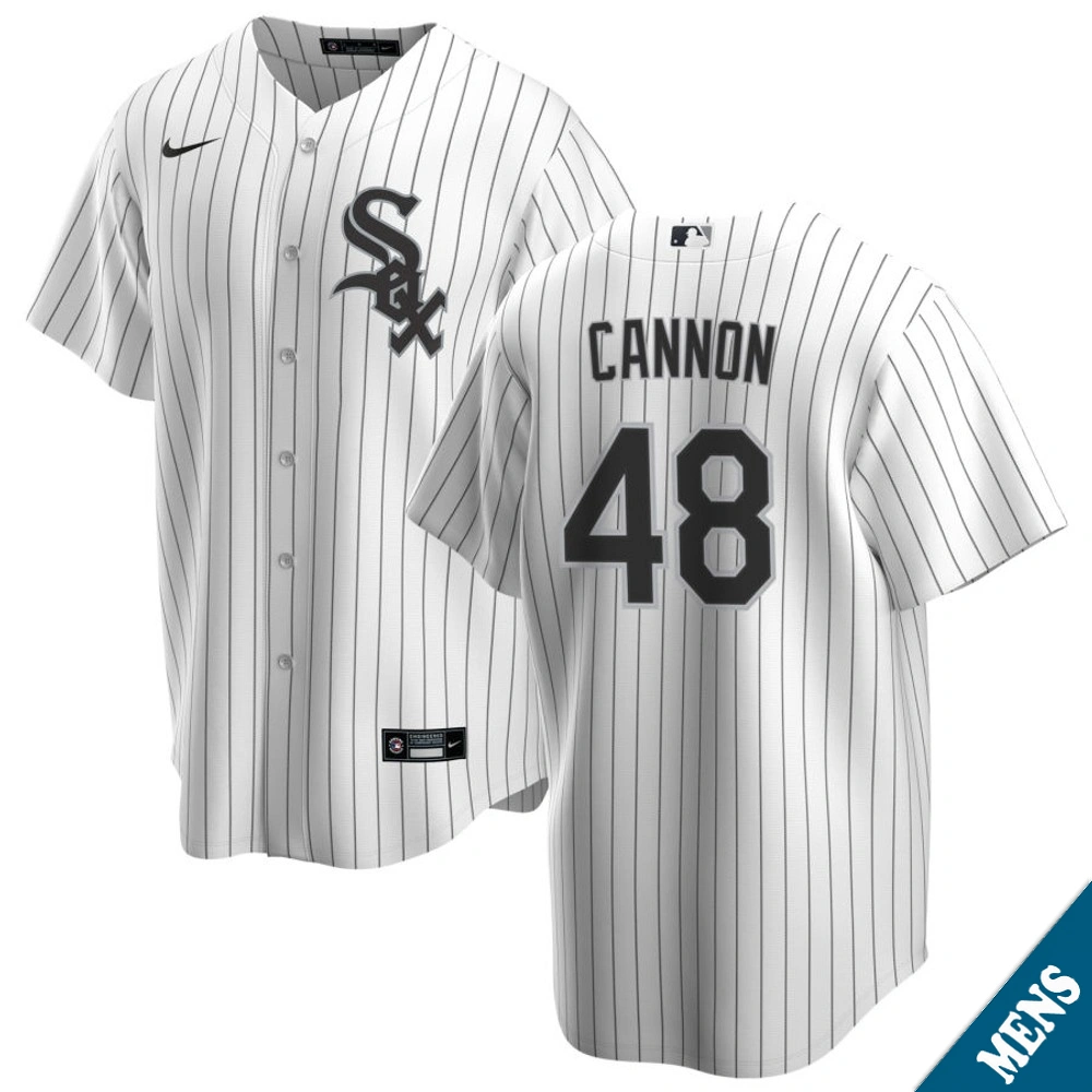 Men's Chicago White Sox Jonathan Cannon #48 Home White Replica Jersey