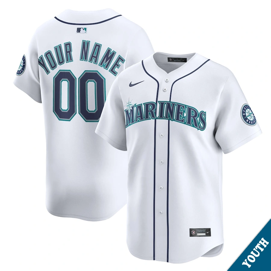 Youth Seattle Mariners Dominic Canzone #8 Home White Limited Jersey