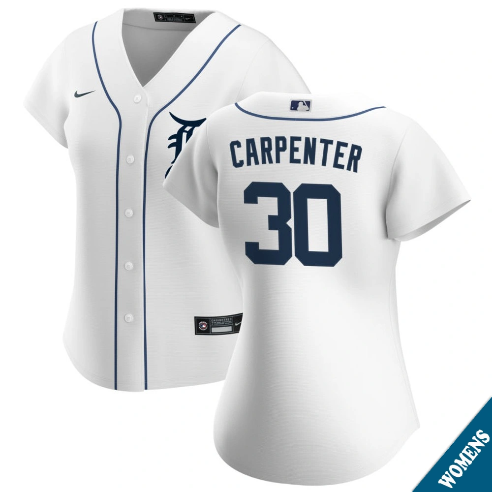 Women's Detroit Tigers Kerry Carpenter #30 Home White Replica Jersey
