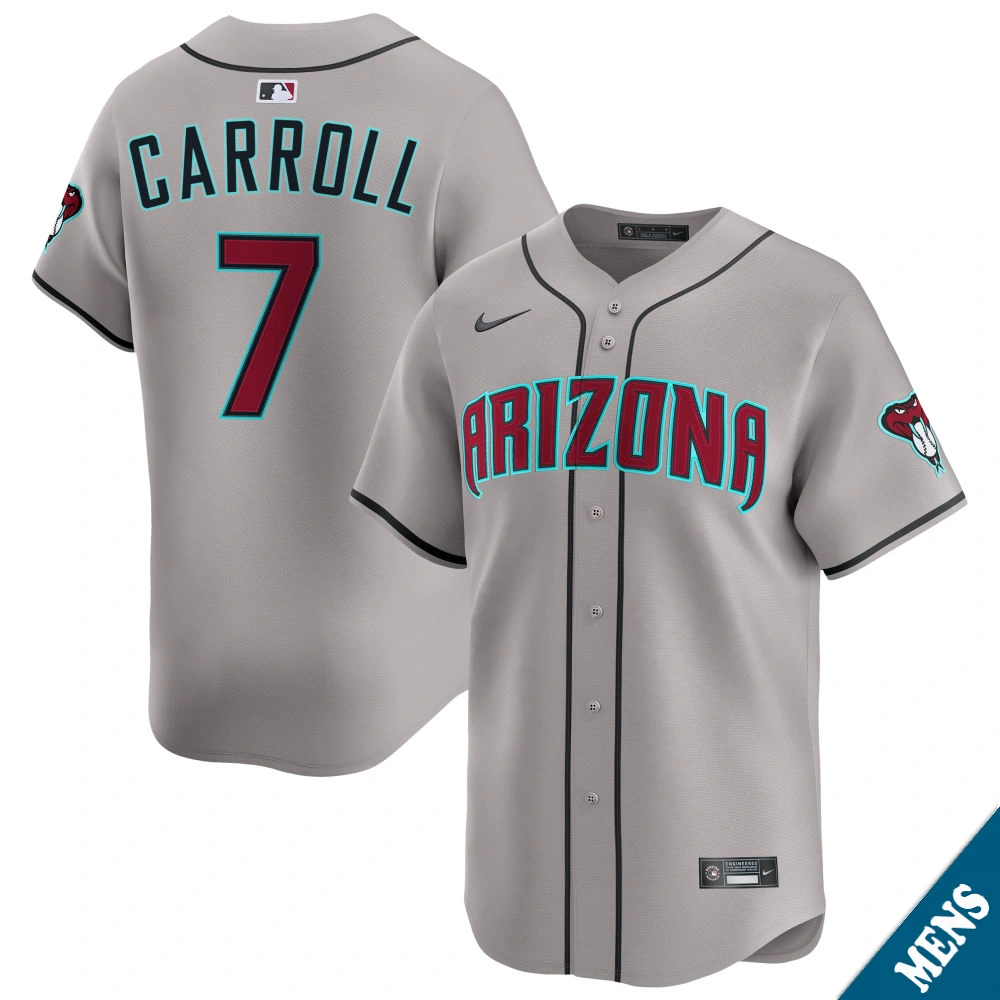 Men's Arizona Diamondbacks Corbin Carroll #7 Gray Away Limited Jersey