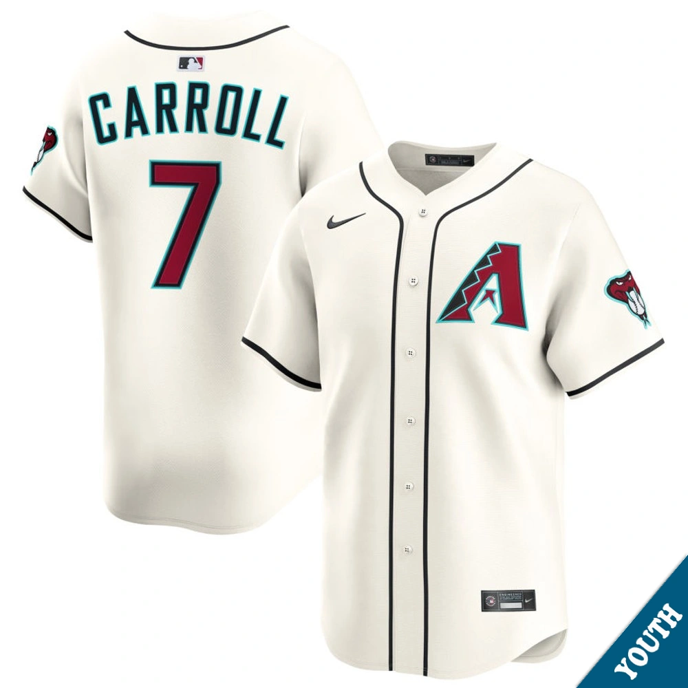 Youth Arizona Diamondbacks Corbin Carroll #7 Home Cream Limited Jersey