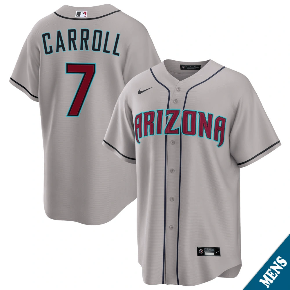 Men's Arizona Diamondbacks Corbin Carroll #7 Gray Road Replica Jersey