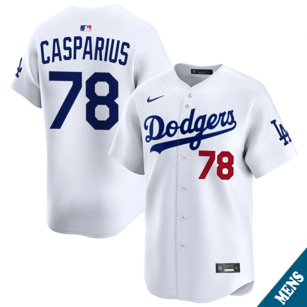 Men's Los Angeles Dodgers Ben Casparius #78 Home White Limited Jersey