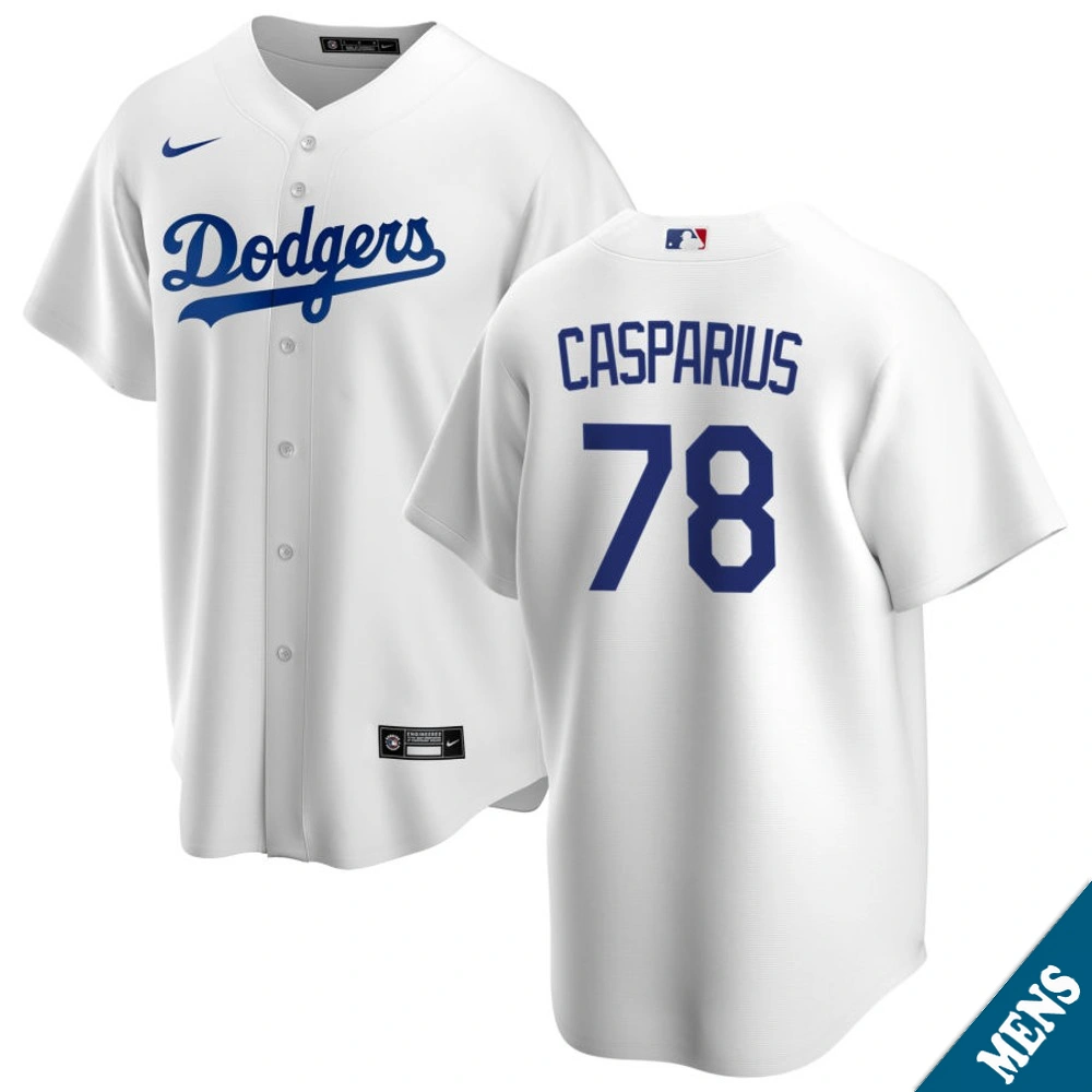 Men's Los Angeles Dodgers Ben Casparius #78 Home White Replica Jersey
