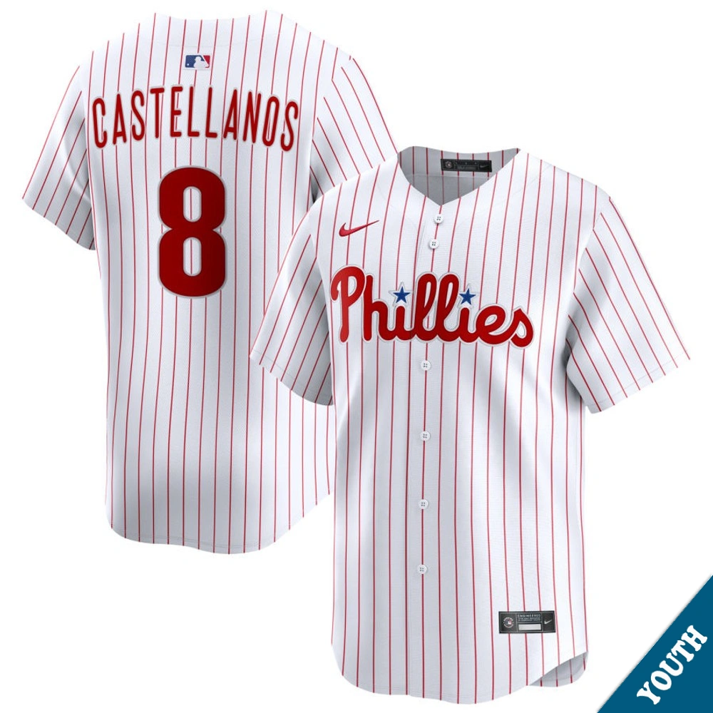 Youth Philadelphia Phillies Nick Castellanos #8 Home White Limited Jersey