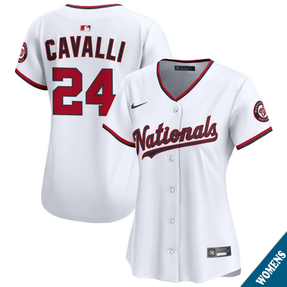 Women's Washington Nationals Cade Cavalli #24 Home White Limited Jersey