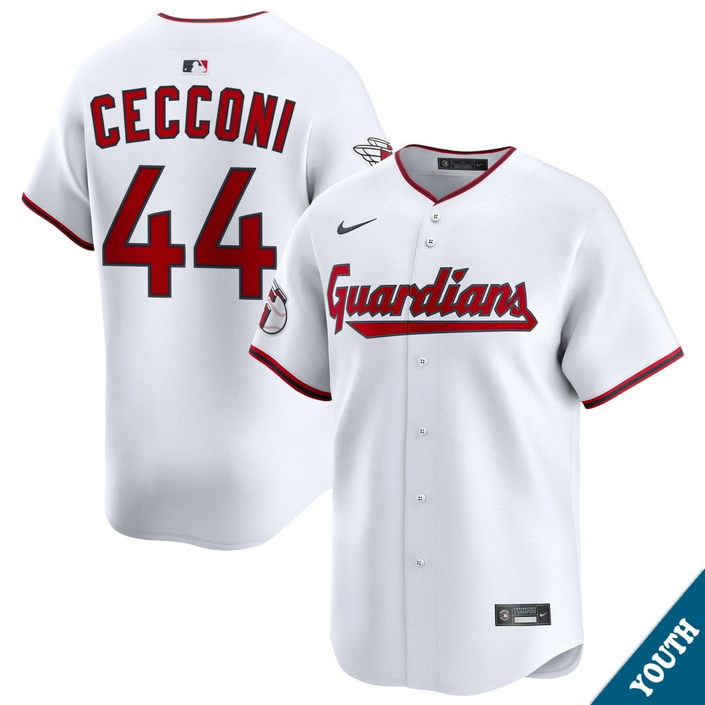 Youth Cleveland Guardians Slade Cecconi #44 Home White Limited Jersey