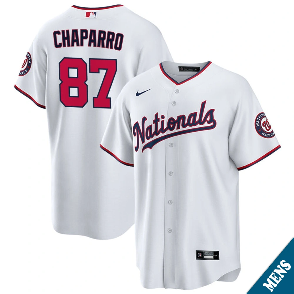 Men's Washington Nationals Andres Chaparro #87 White Replica Jersey