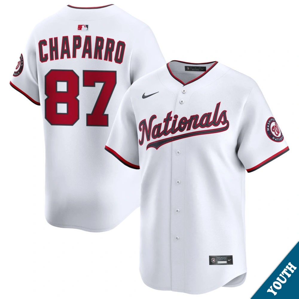 Youth Washington Nationals Andres Chaparro #87 Home White Limited Jersey