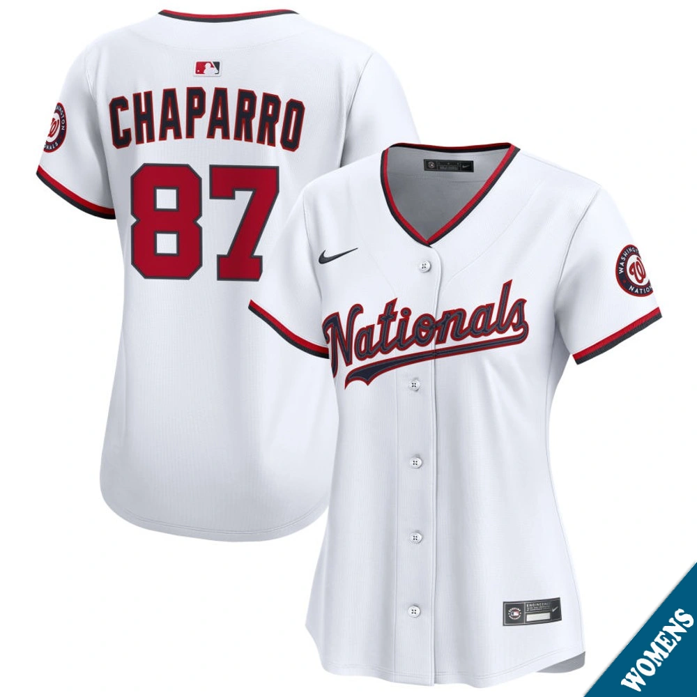 Women's Washington Nationals Andres Chaparro #87 Home White Limited Jersey