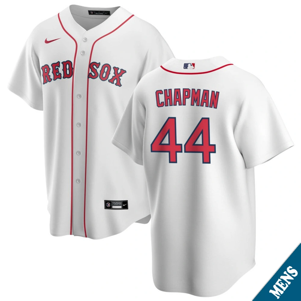 Men's Boston Red Sox Aroldis Chapman #44 Home White Replica Jersey Men's Boston Red Sox Aroldis Chapman #44 Home White Replica Jersey