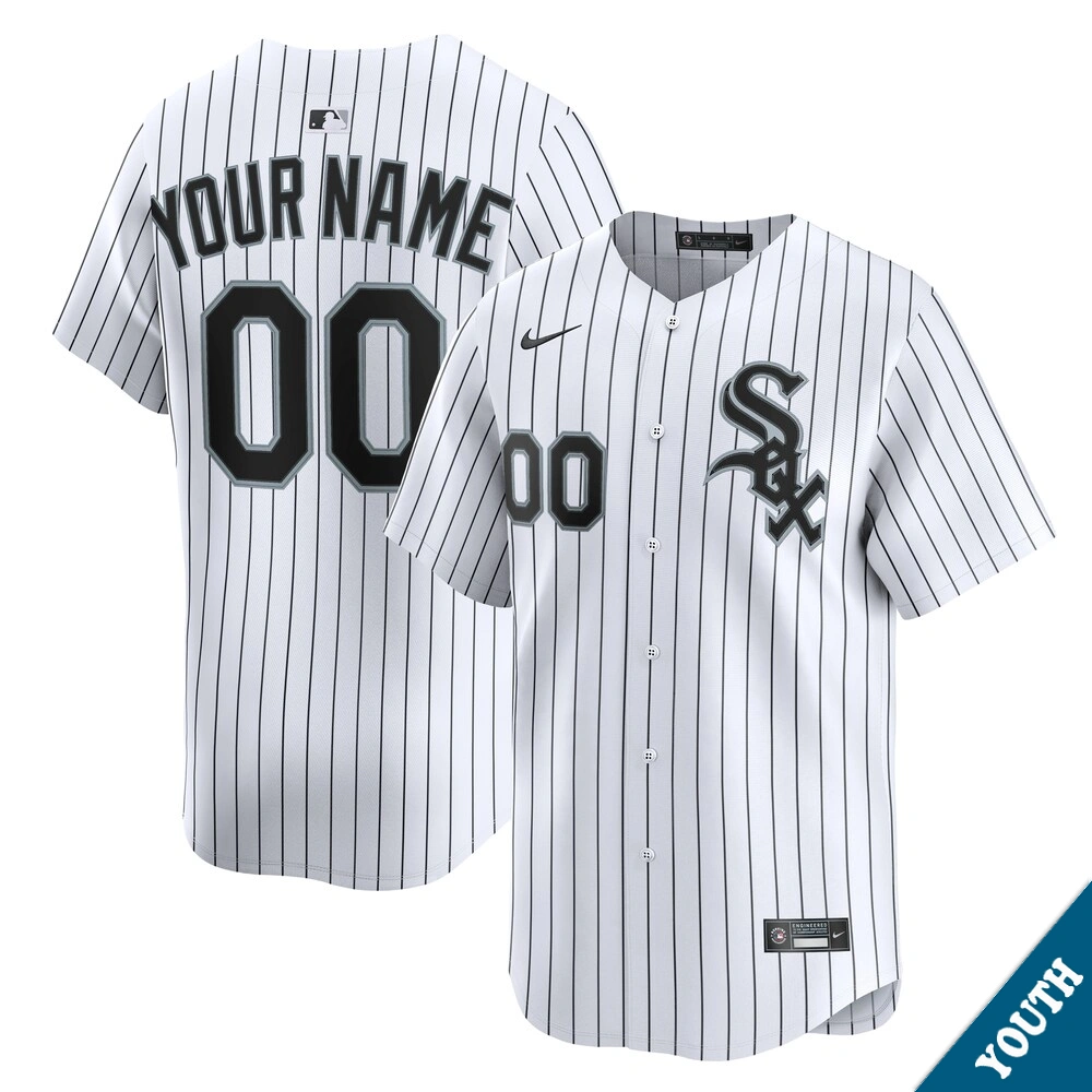 Youth Chicago White Sox Custom Home White Limited Jersey