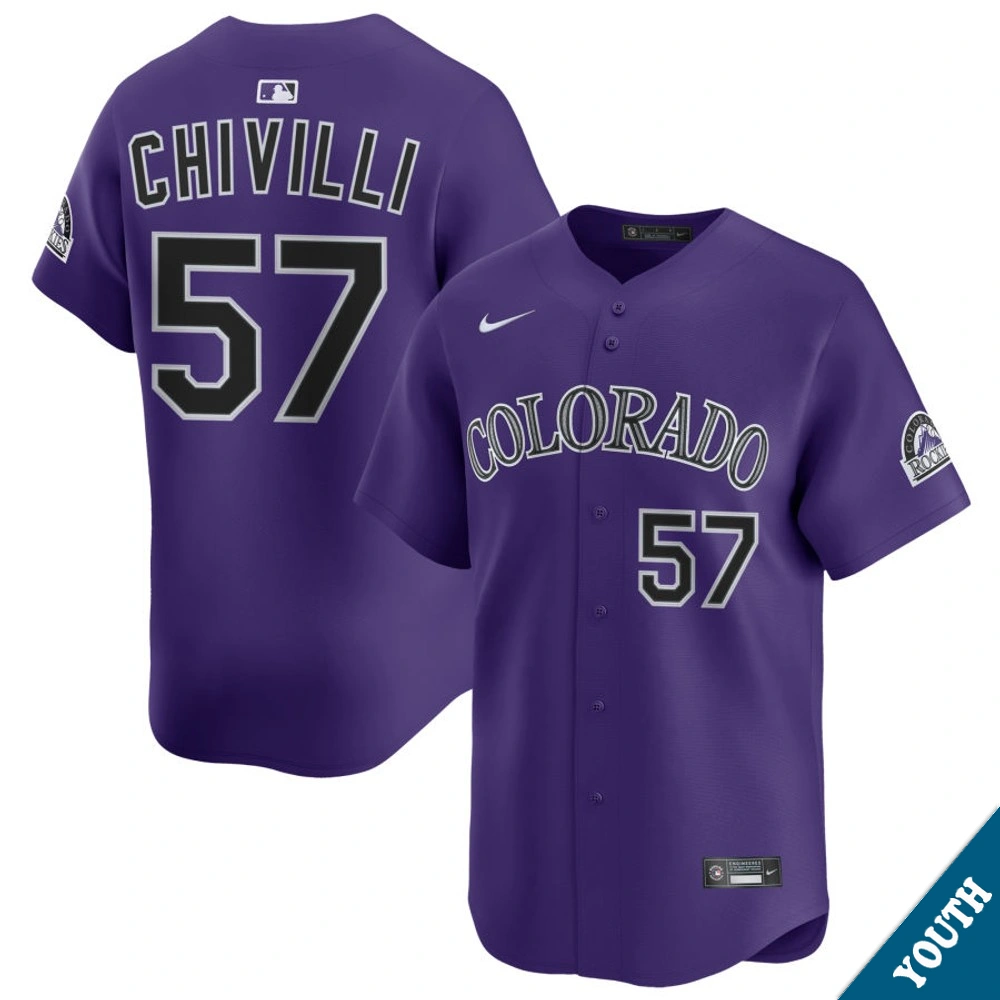 Youth Colorado Rockies Angel Chivilli #57 Purple Alternate Limited Jersey