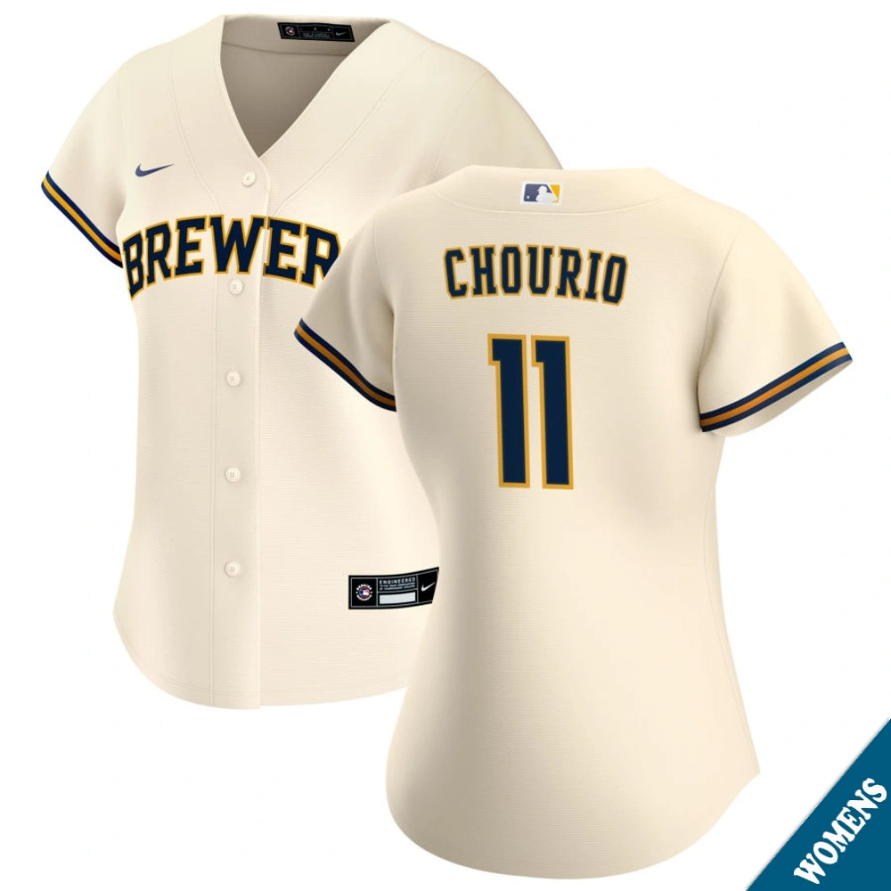Women's Milwaukee Brewers Jackson Chourio #11 Home Cream Replica Jersey