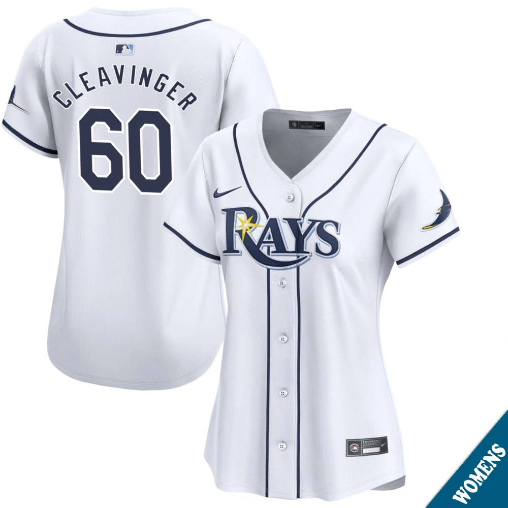 Women's Tampa Bay Rays Garrett Cleavinger #60 Home White Limited Jersey