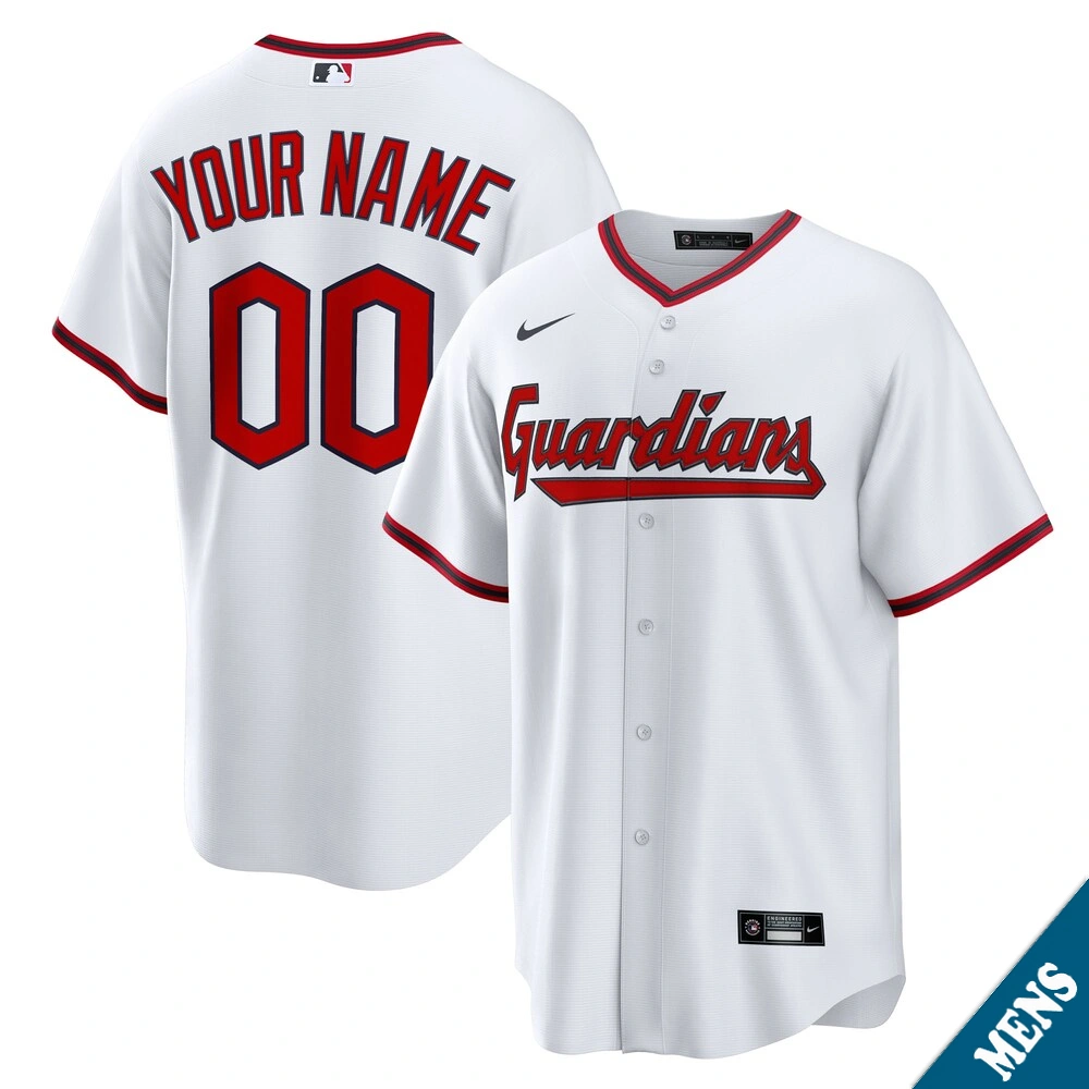 Men's Cleveland Guardians Custom Home White Replica Jersey Men's Cleveland Guardians Custom Home White Replica Jersey
