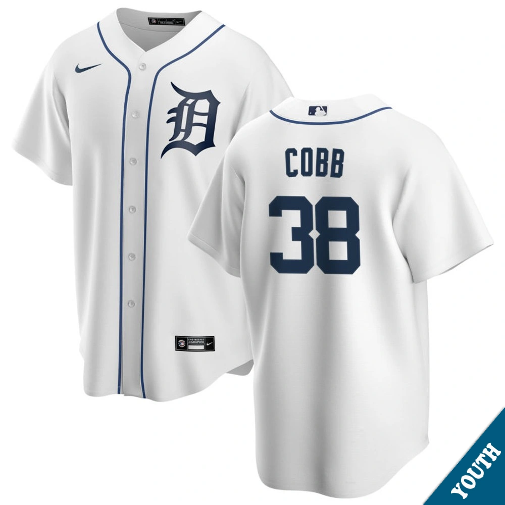 Youth Detroit Tigers Alex Cobb #38 Home White Replica Jersey