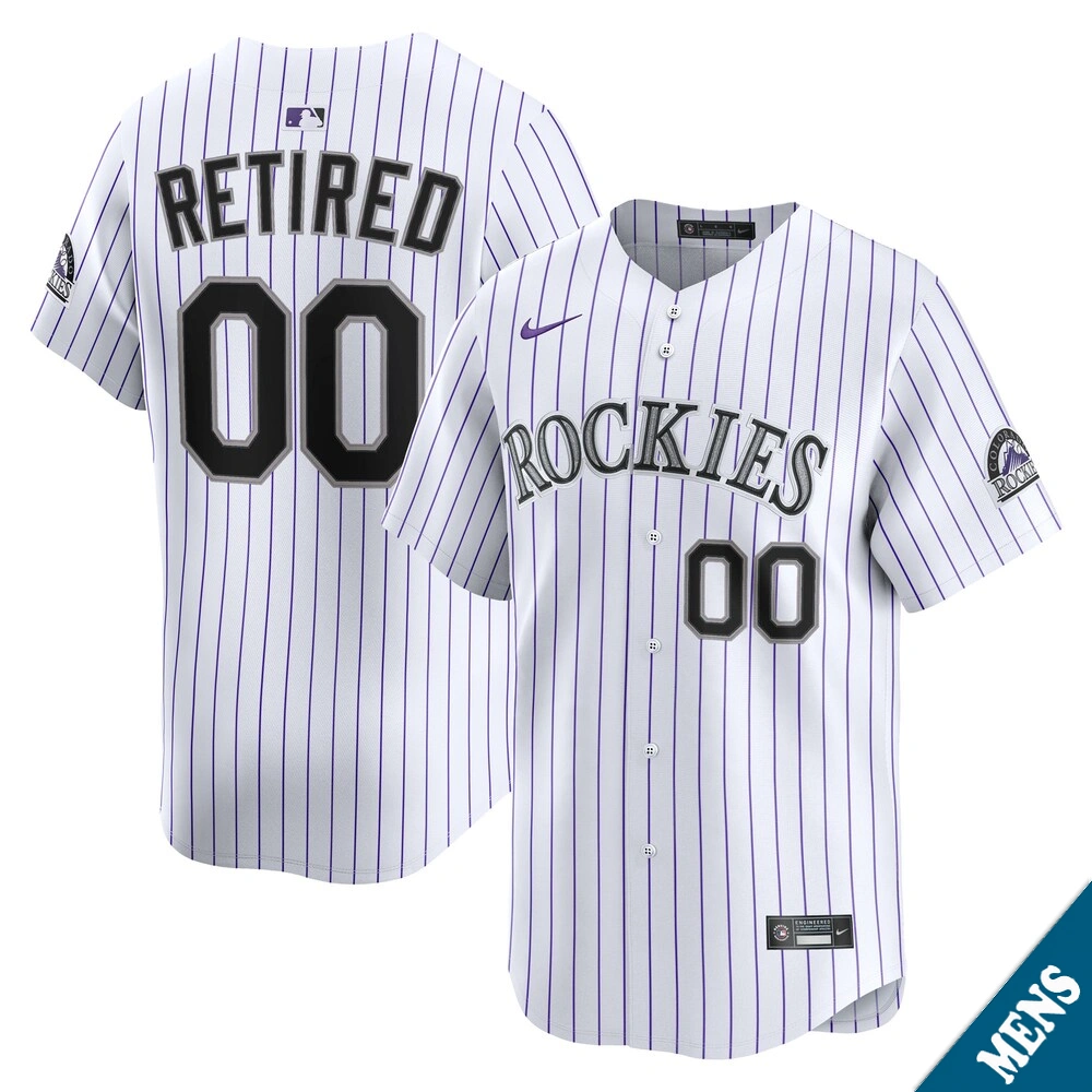 Men's Colorado Rockies Custom Home White Limited Former Player‌ Jersey