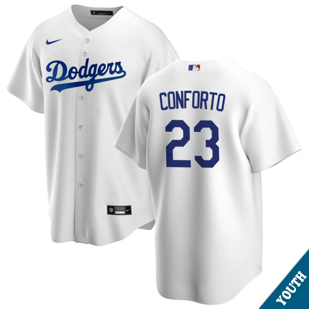 Youth Los Angeles Dodgers Michael Conforto #23 Home White Replica Jersey
