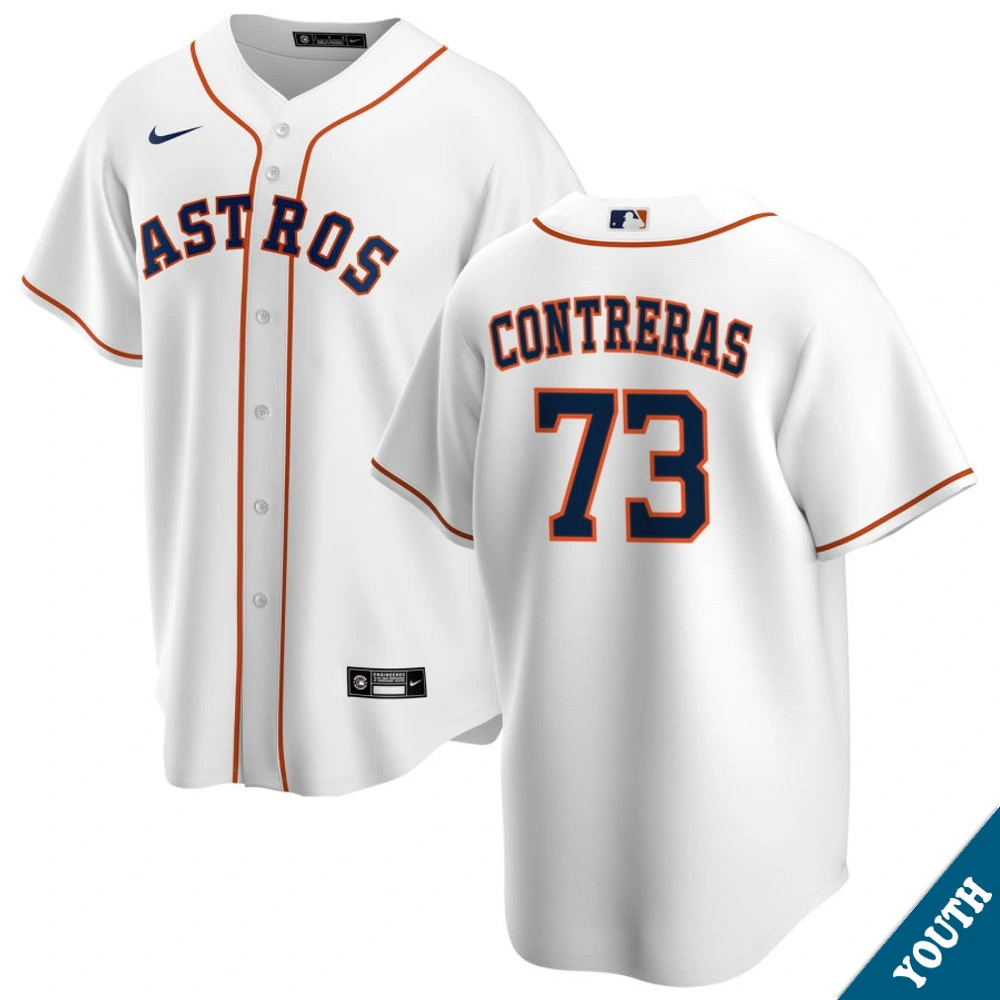 Youth Houston Astros Luis Contreras #73 Home White Replica Jersey