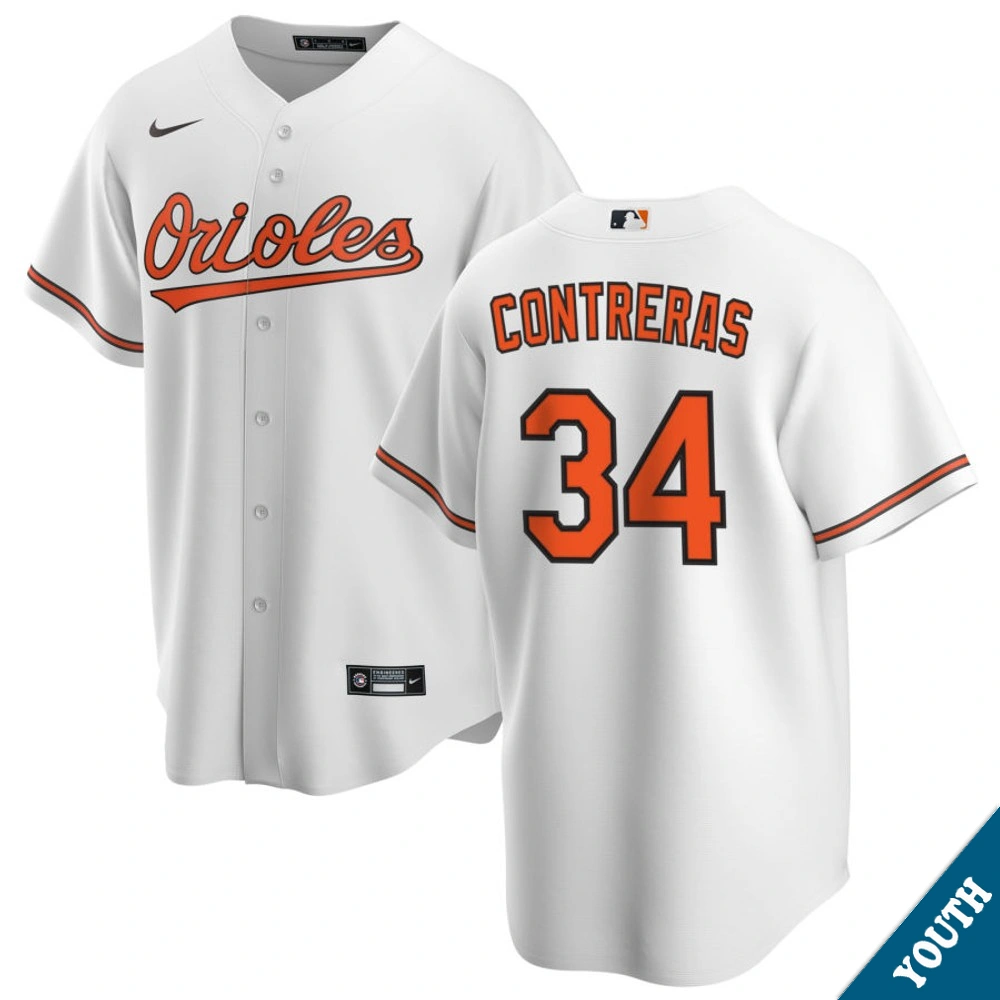 Youth Baltimore Orioles Roansy Contreras #34 Home White Replica Jersey Youth Baltimore Orioles Roansy Contreras #34 Home White Replica Jersey