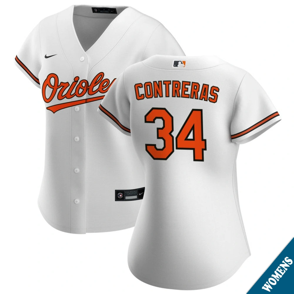 Women's Baltimore Orioles Roansy Contreras #34 Home White Replica Jersey Women's Baltimore Orioles Roansy Contreras #34 Home White Replica Jersey