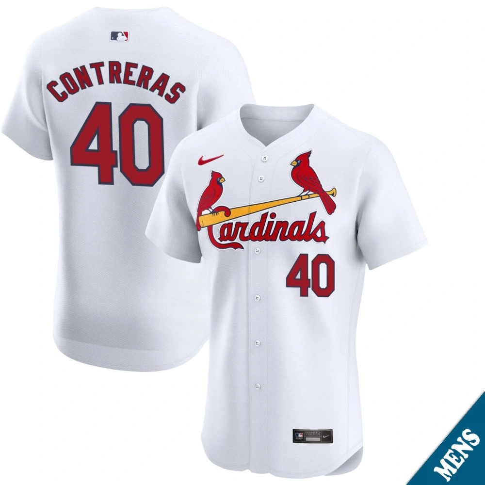 Men's St. Louis Cardinals Willson Contreras #40 Home White Elite Jersey