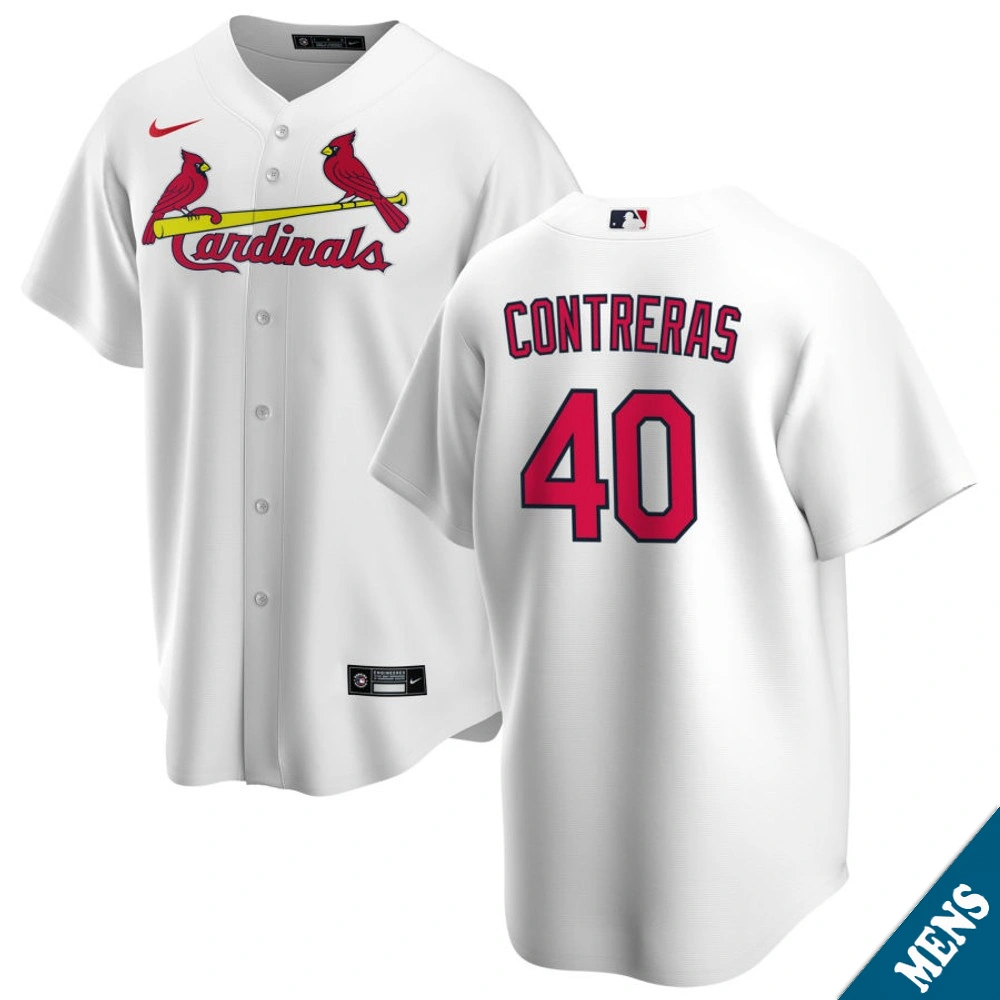 Men's St. Louis Cardinals Willson Contreras #40 Home White Replica Jersey