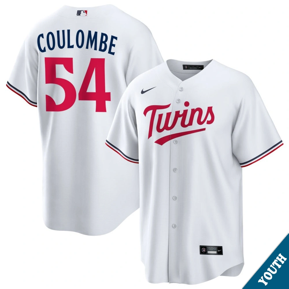 Youth Minnesota Twins Danny Coulombe #54 Home White Replica Jersey
