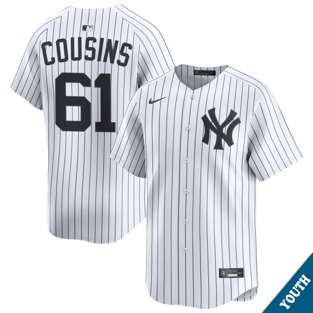 Youth New York Yankees Jake Cousins #61 Home White Limited Jersey