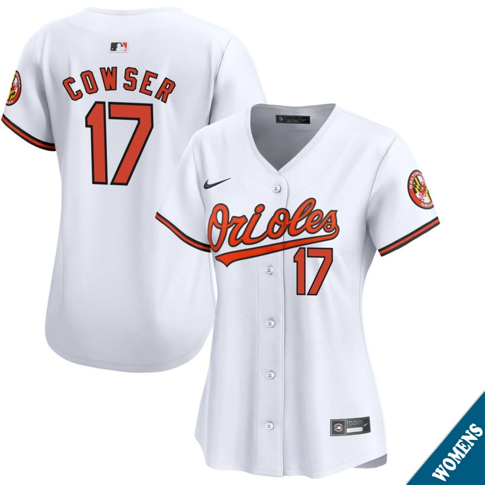 Women's Baltimore Orioles Colton Cowser #17 Home White Limited Jersey Women's Baltimore Orioles Colton Cowser #17 Home White Limited Jersey