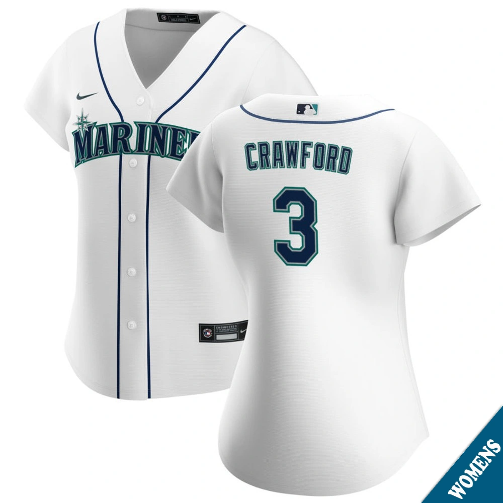 Women's Seattle Mariners JP Crawford #3 Home White Replica Jersey