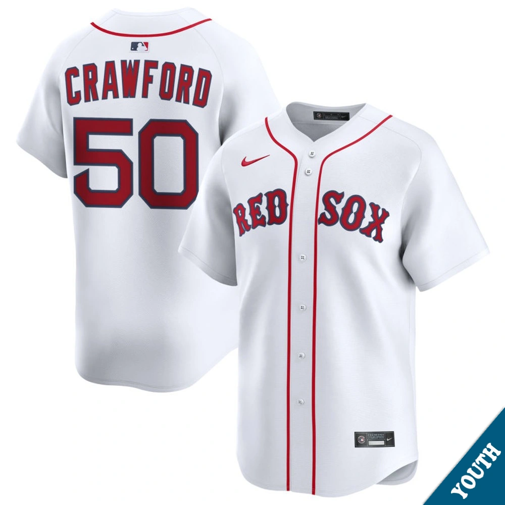 Youth Boston Red Sox Kutter Crawford #50 Home White Limited Jersey Youth Boston Red Sox Kutter Crawford #50 Home White Limited Jersey