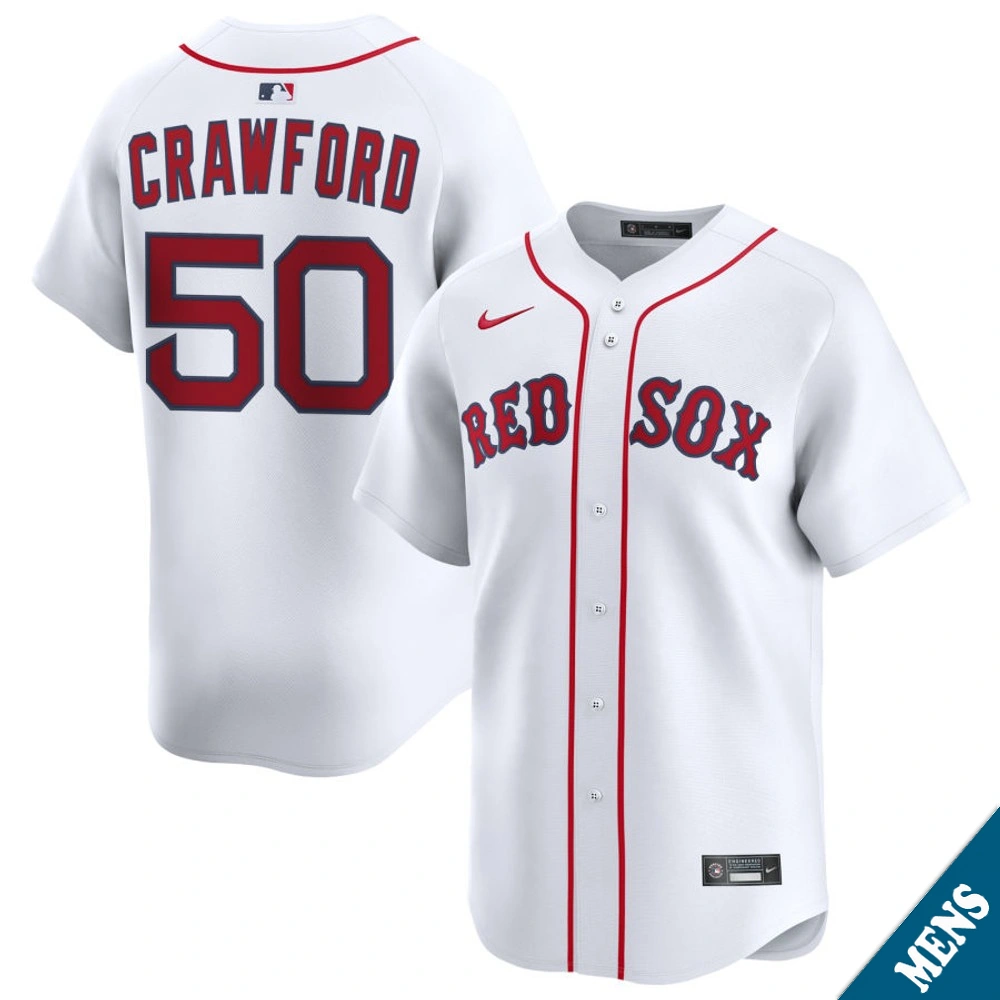 Men's Boston Red Sox Kutter Crawford #50 Home White Limited Jersey Men's Boston Red Sox Kutter Crawford #50 Home White Limited Jersey