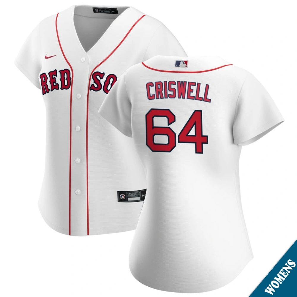 Women's Boston Red Sox Cooper Criswell #64 Home White Replica Jersey Women's Boston Red Sox Cooper Criswell #64 Home White Replica Jersey