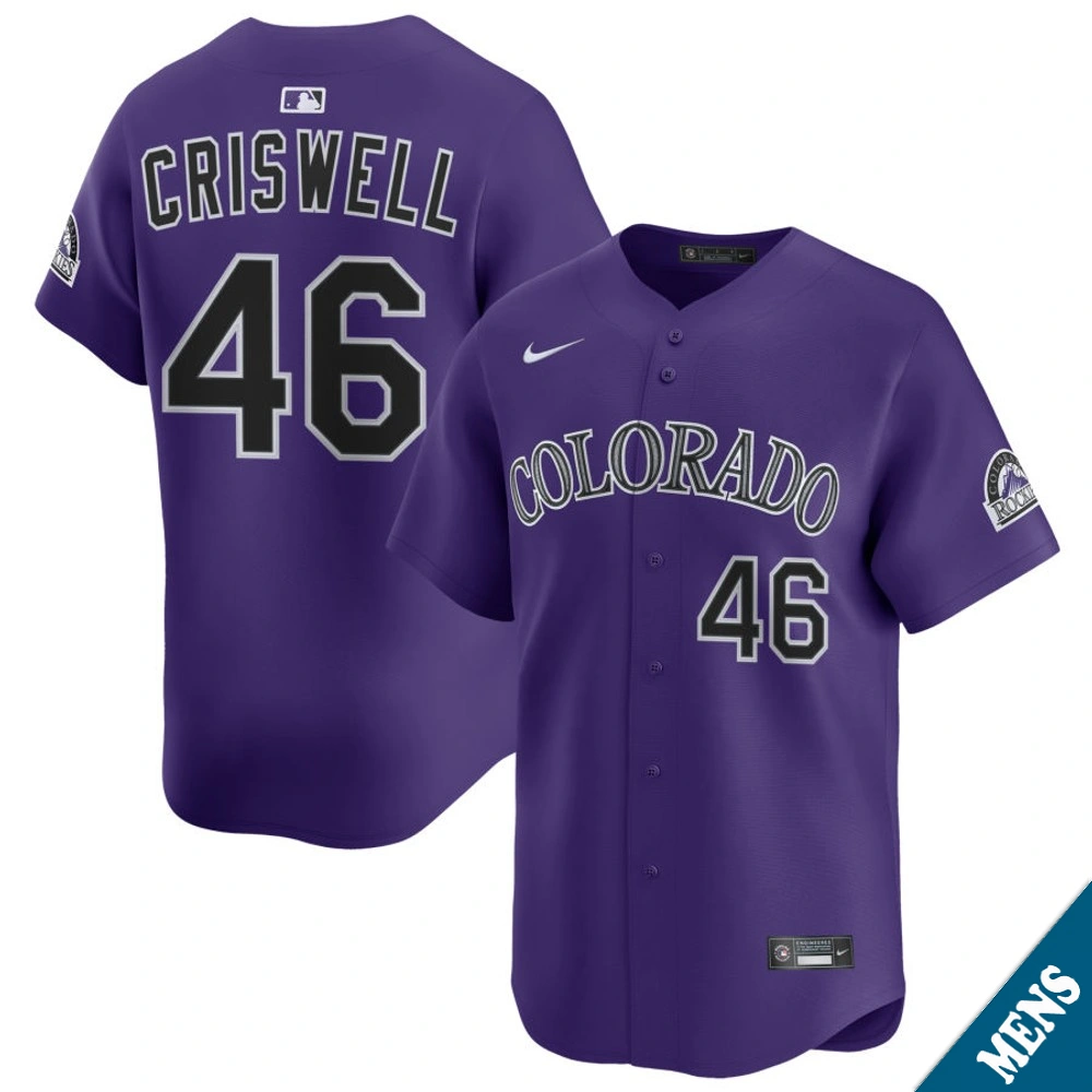 Men's Colorado Rockies Jeff Criswell #46 Purple Alternate Limited Jersey