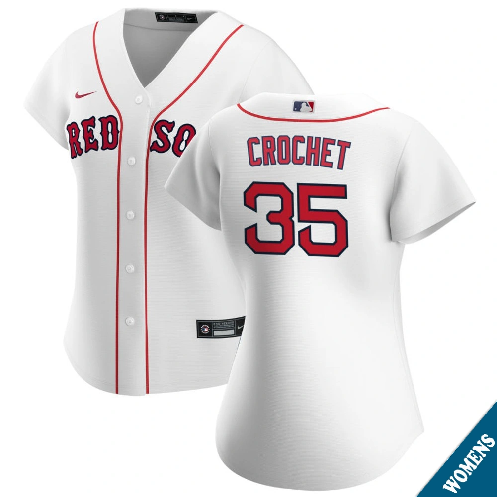 Women's Boston Red Sox Garrett Crochet #35 Home White Replica Jersey