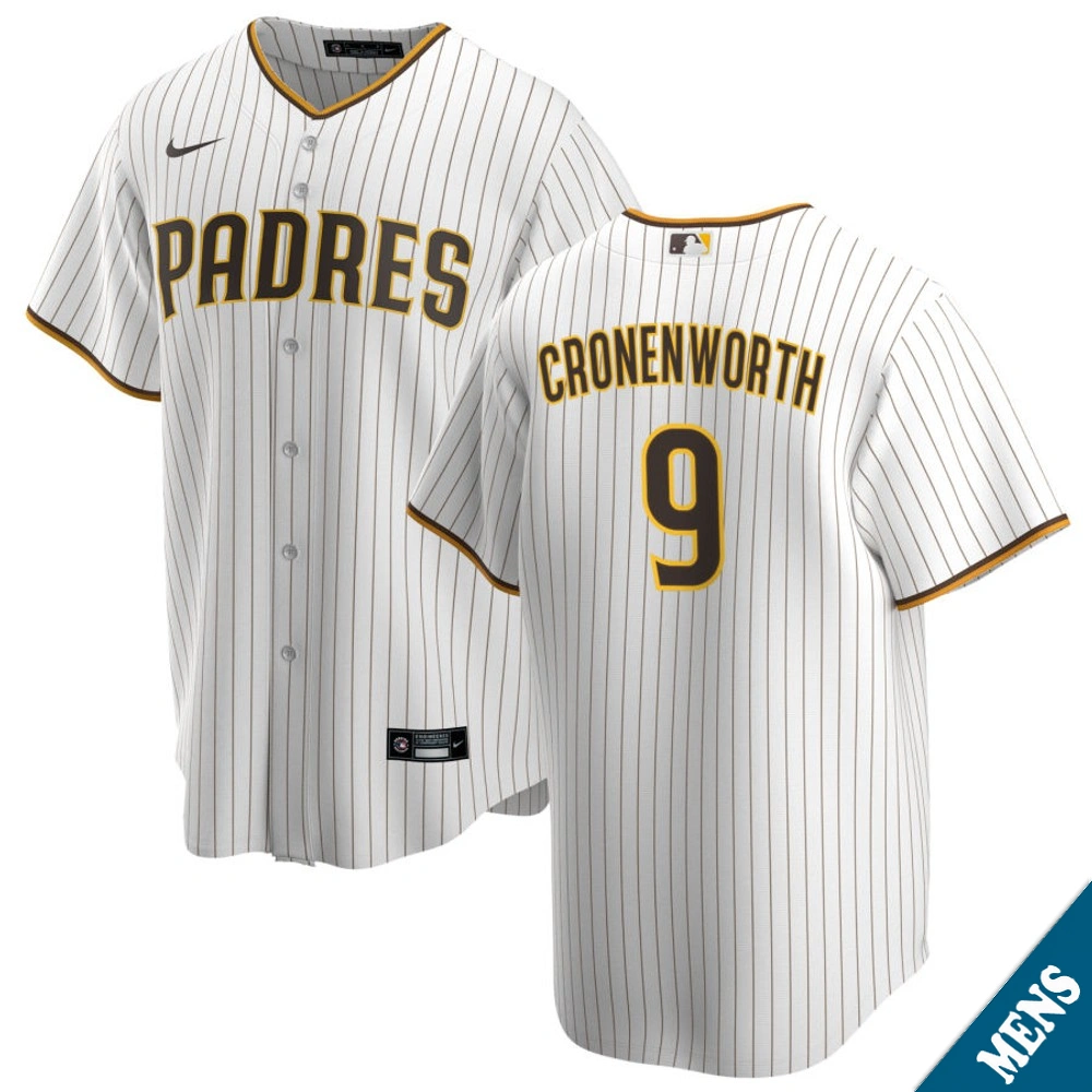 Men's San Diego Padres Jake Cronenworth #9 Home White Replica Jersey Men's San Diego Padres Jake Cronenworth #9 Home White Replica Jersey