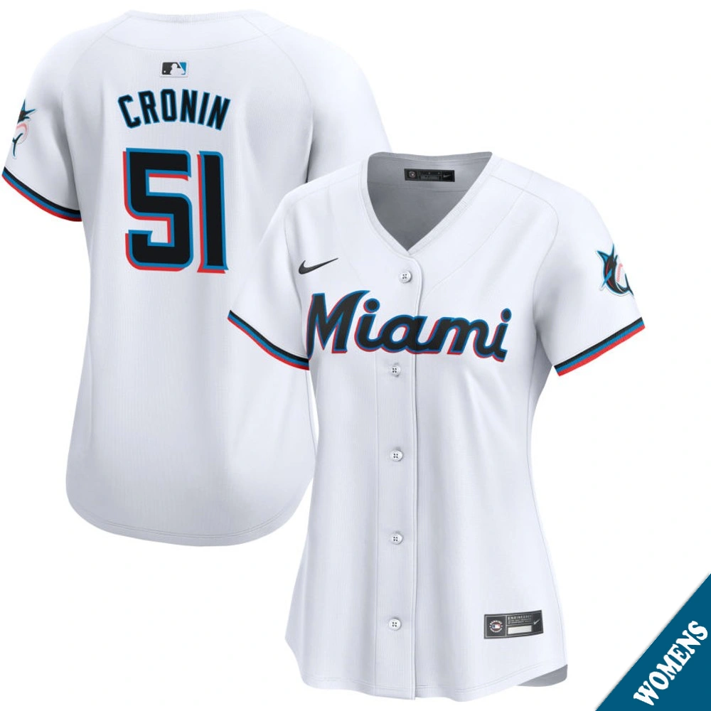 Women's Miami Marlins Declan Cronin #51 Home White Limited Jersey Women's Miami Marlins Declan Cronin #51 Home White Limited Jersey