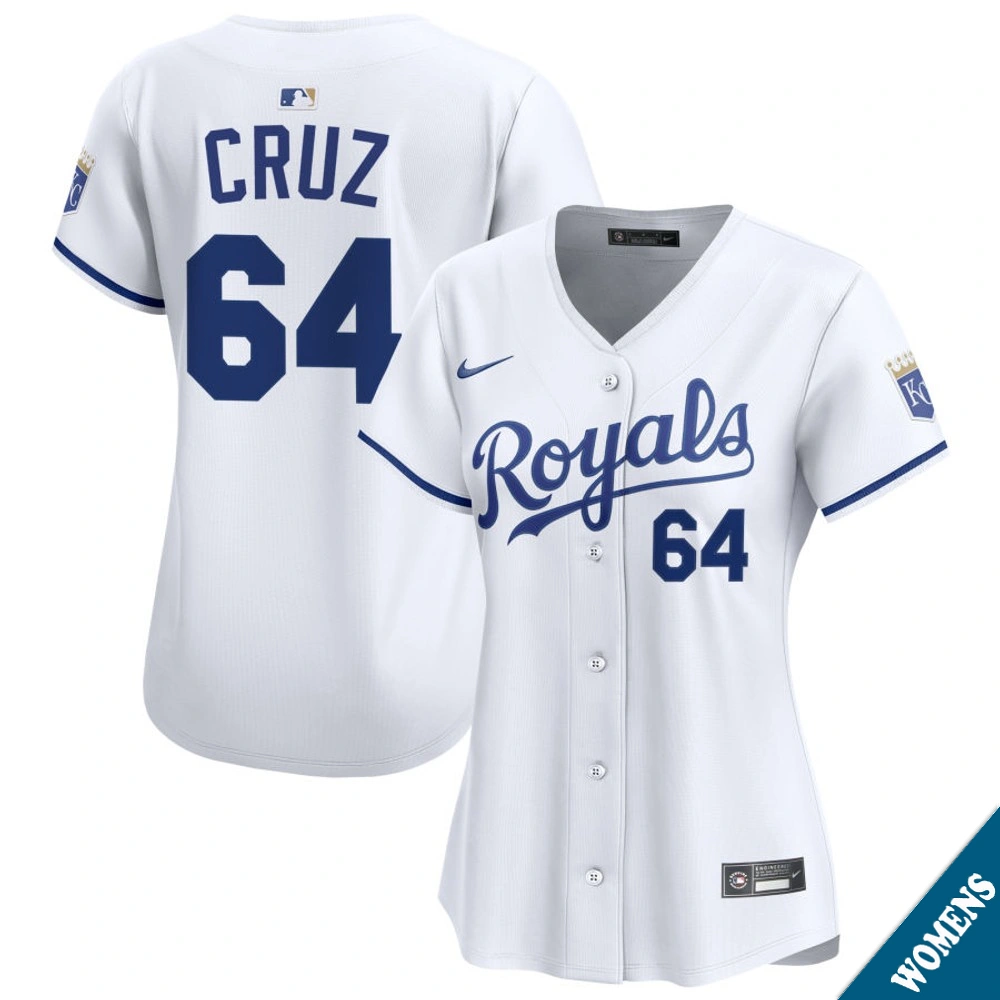 Women's Kansas City Royals Steven Cruz #64 Home White Limited Jersey