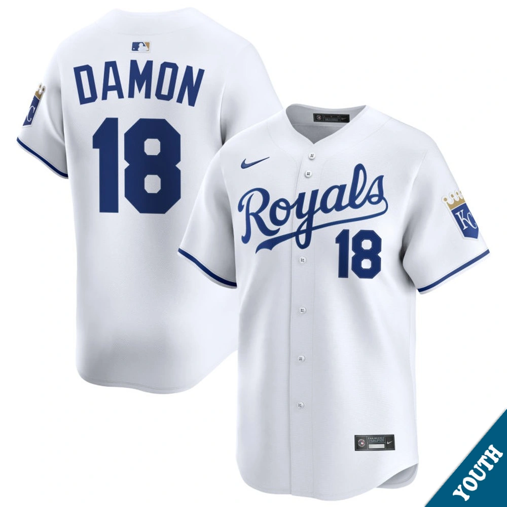 Youth Kansas City Royals Johnny Damon #18 Home White Limited Former Player‌ Jersey
