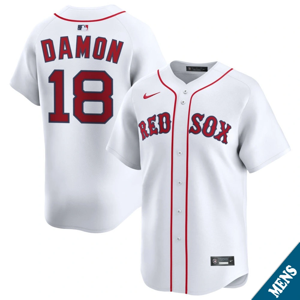 Men's Boston Red Sox Johnny Damon #18 Home White Limited Former Player Jersey Men's Boston Red Sox Johnny Damon #18 Home White Limited Former Player Jersey