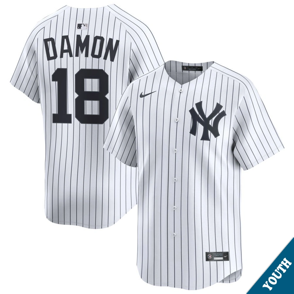 Youth New York Yankees Johnny Damon #18 Home White Limited Former Player Jersey Youth New York Yankees Johnny Damon #18 Home White Limited Former Player Jersey