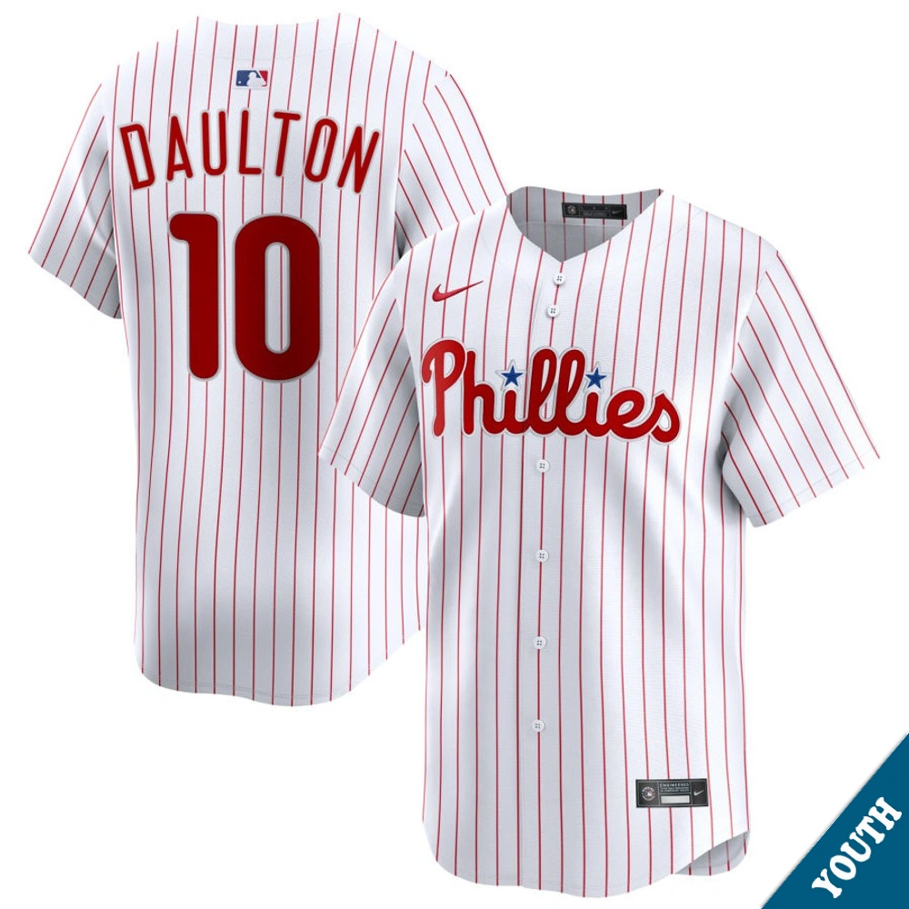 Youth Philadelphia Phillies Darren Daulton #10 Home White Limited Former Player‌ Jersey