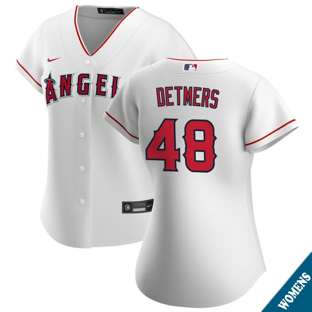 Women's Los Angeles Angels Reid Detmers #48 Home White Replica Jersey