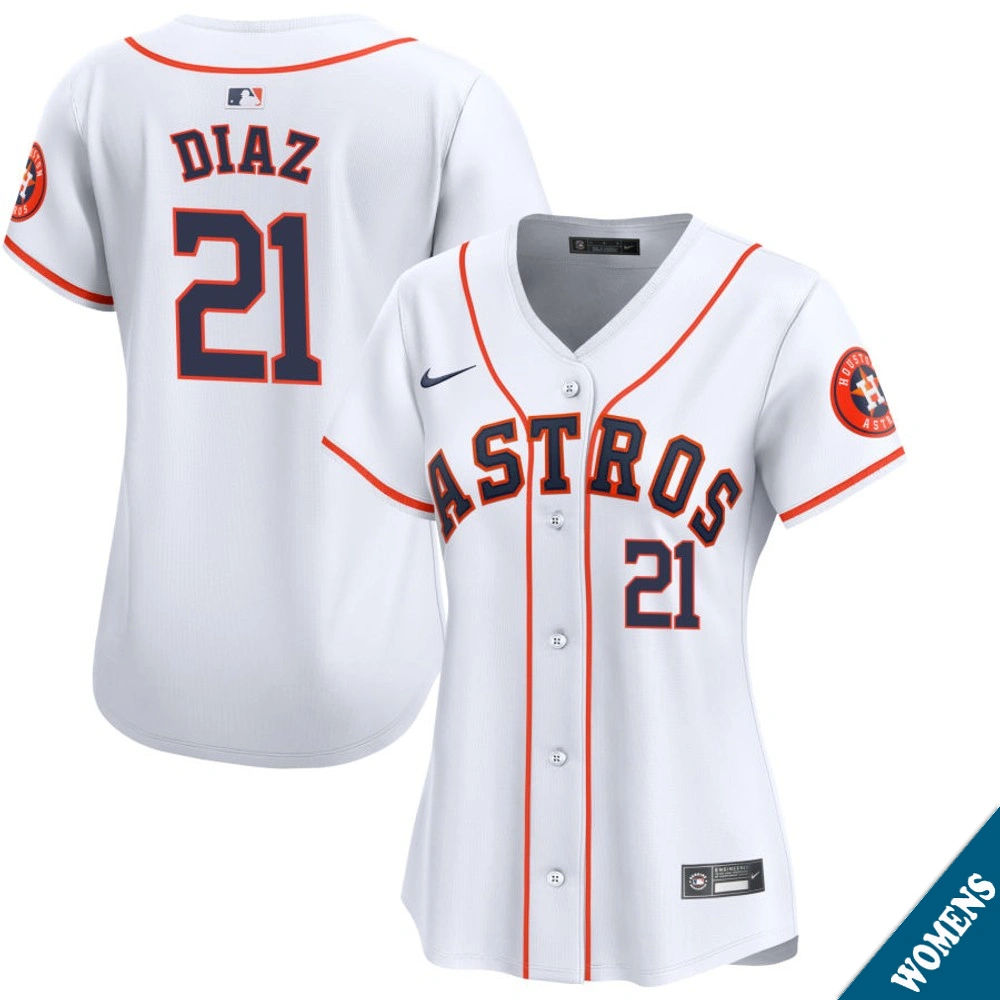 Women's Houston Astros Yainer Diaz #21 Home White Limited Jersey